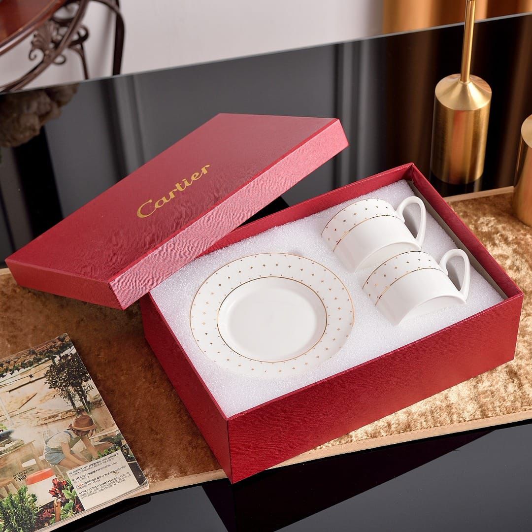 Cartier Porcelain tea two Cups Set 